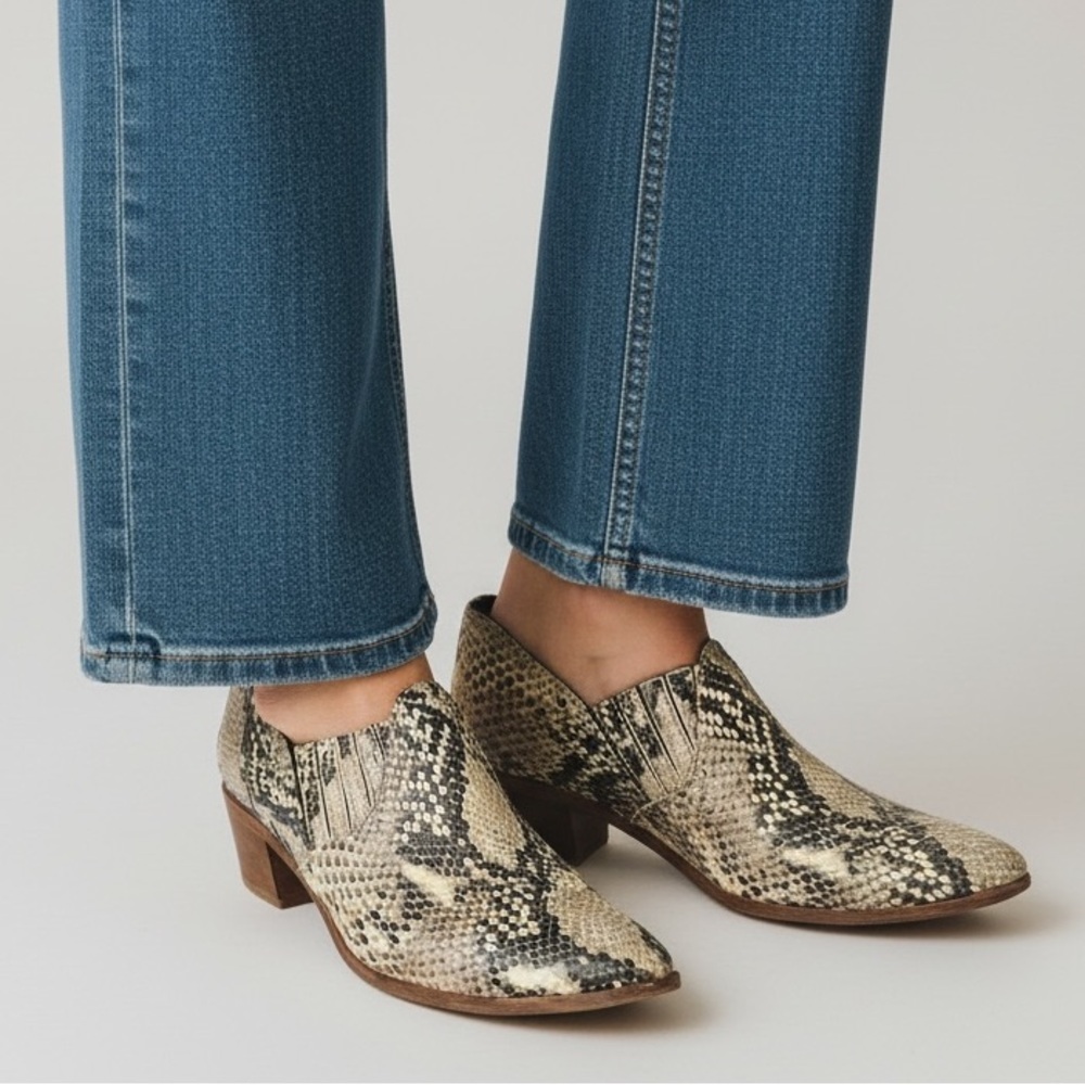 Modern Vice New York Leather Snake Print Booties